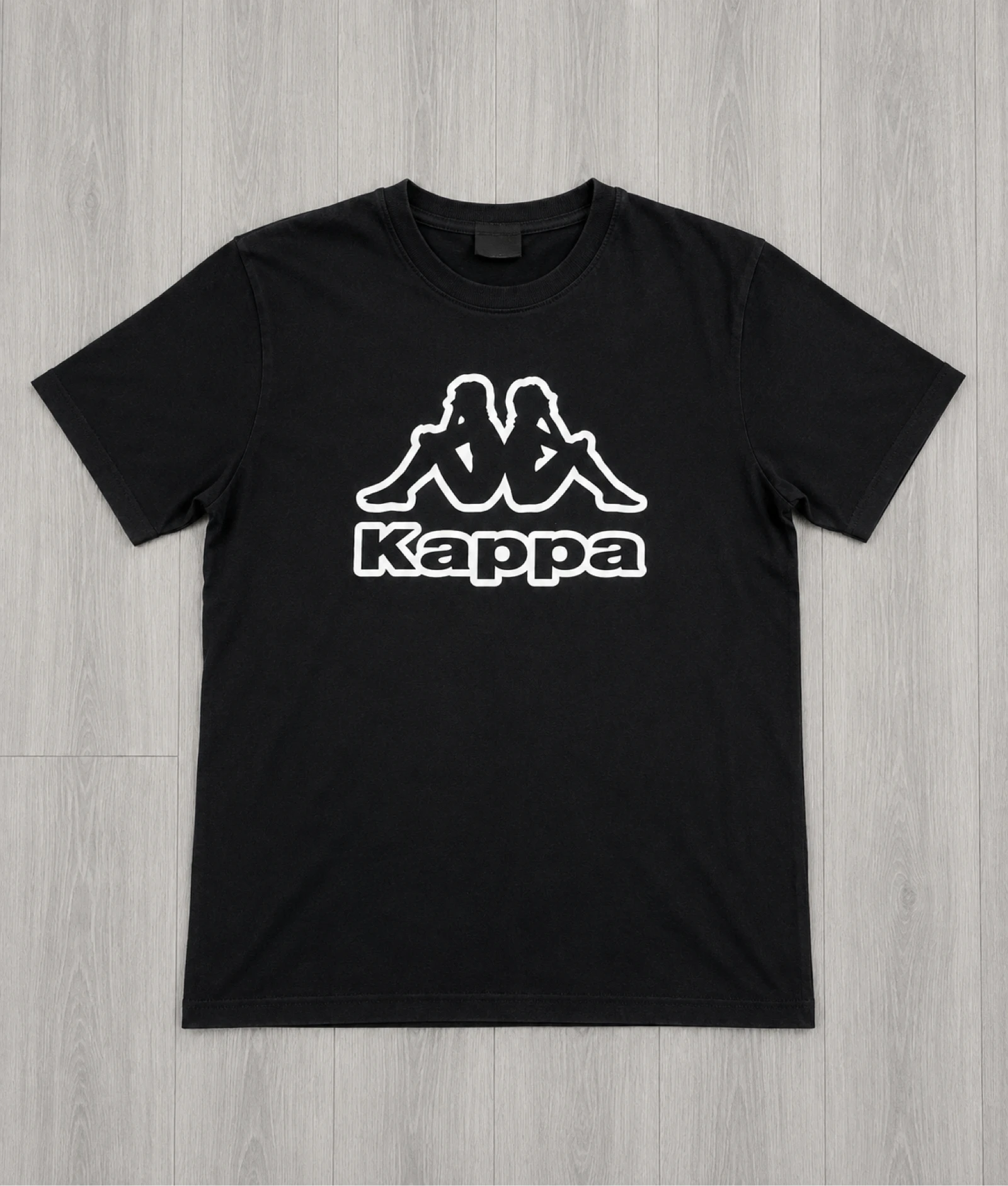 Kappa camiseta negra con logo grande talla XL
